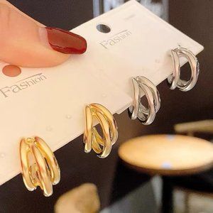 Metal ear studs mosquito coil earrings